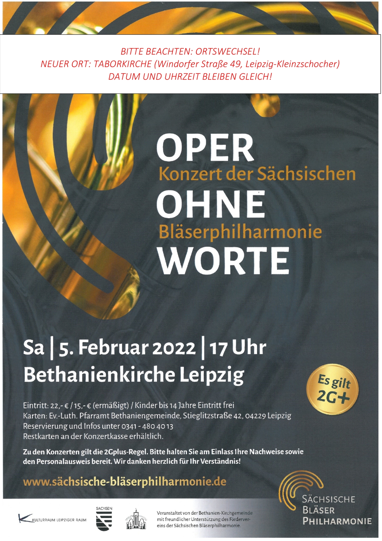 Sächsische Bläserphilharmonie: Oper ohne Worte (Plakat)